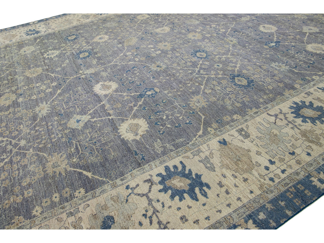 Modern Indian Artisan Wool Rug 15 X 19