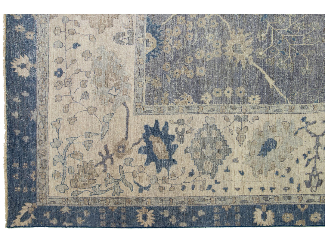 Modern Indian Artisan Wool Rug 15 X 19