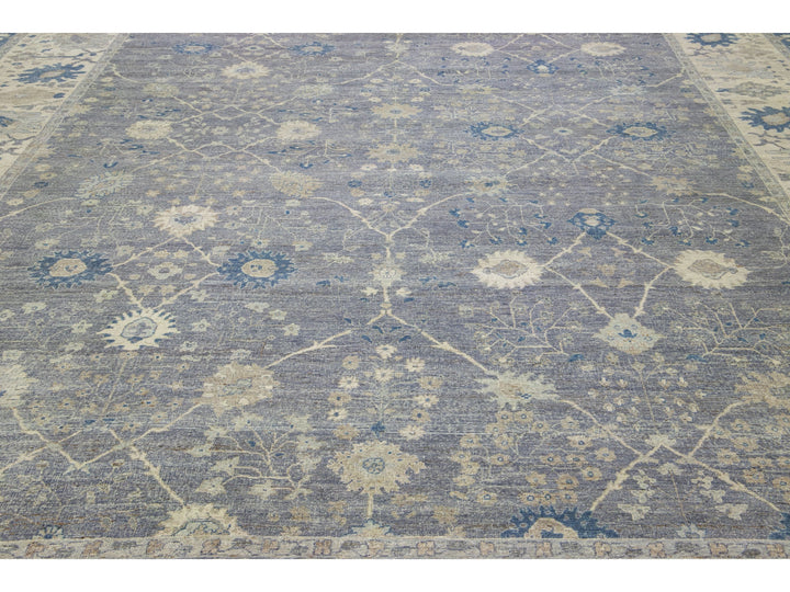 Modern Indian Artisan Wool Rug 15 X 19