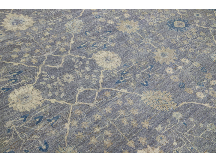Modern Indian Artisan Wool Rug 15 X 19