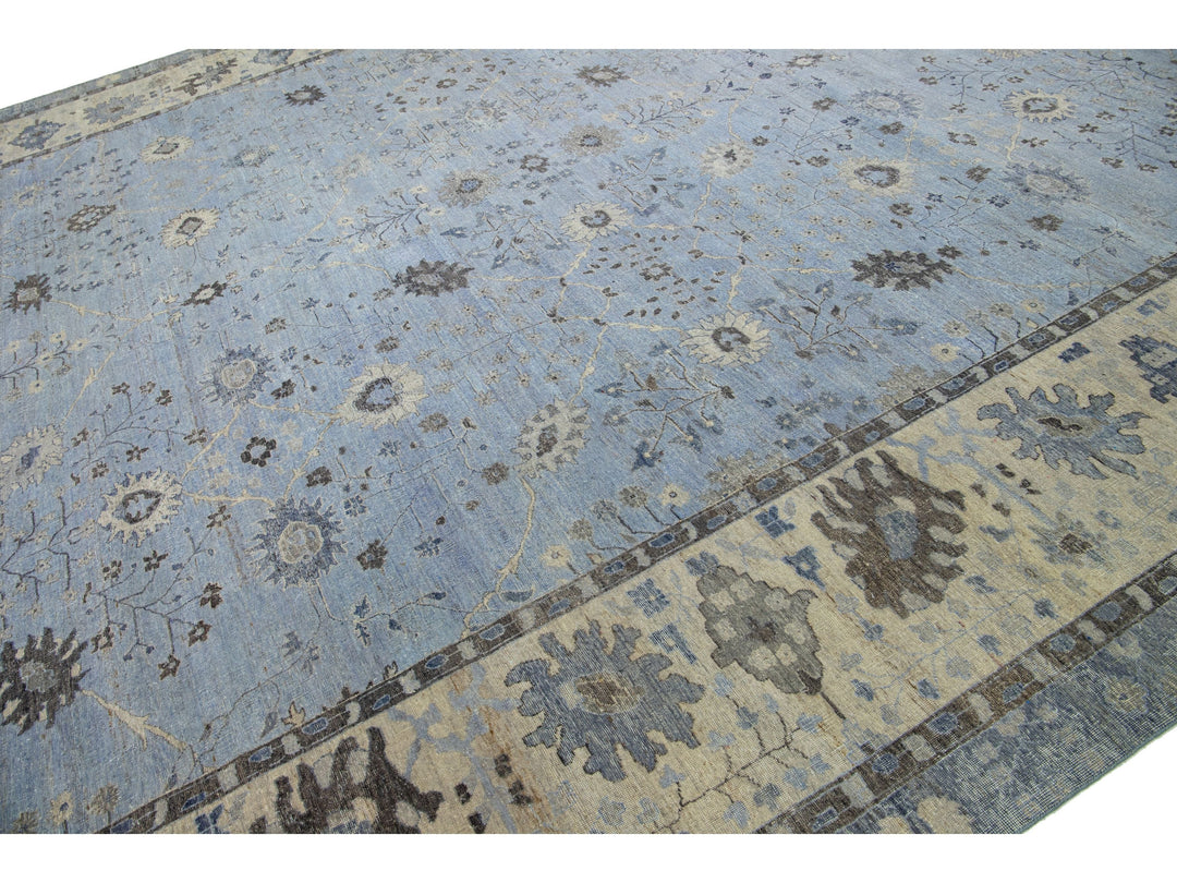 Modern Indian Artisan Wool Rug 15 X 19