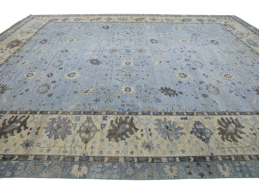 Modern Indian Artisan Wool Rug 15 X 19