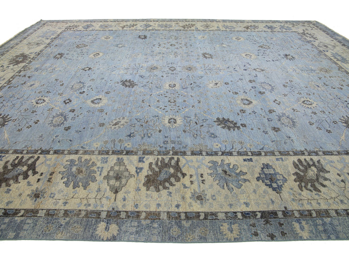 Modern Indian Artisan Wool Rug 15 X 19