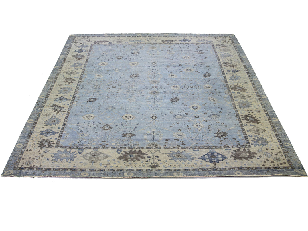 Modern Indian Artisan Wool Rug 15 X 19