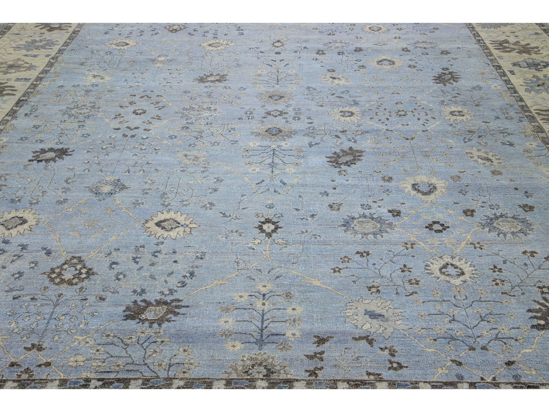Modern Indian Artisan Wool Rug 15 X 19