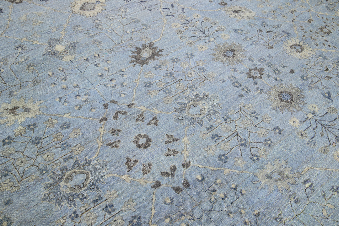 Modern Indian Artisan Wool Rug 15 X 19