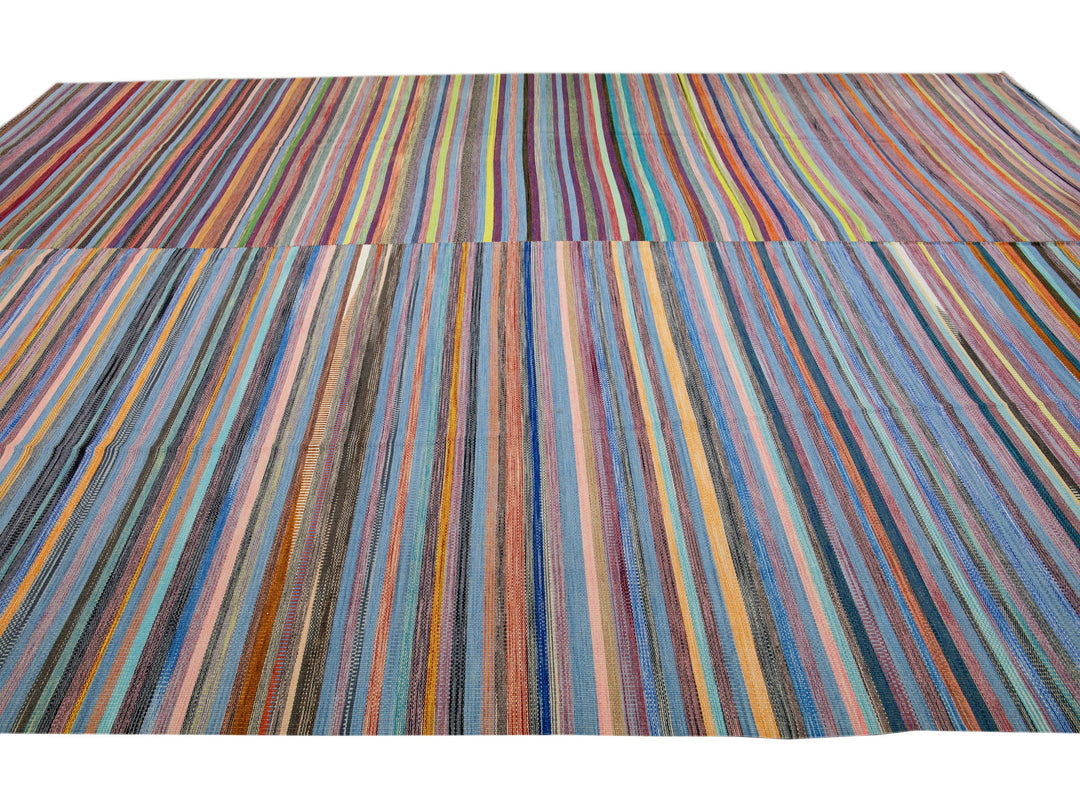 Modern Kilim Wool Rug 12 X 17