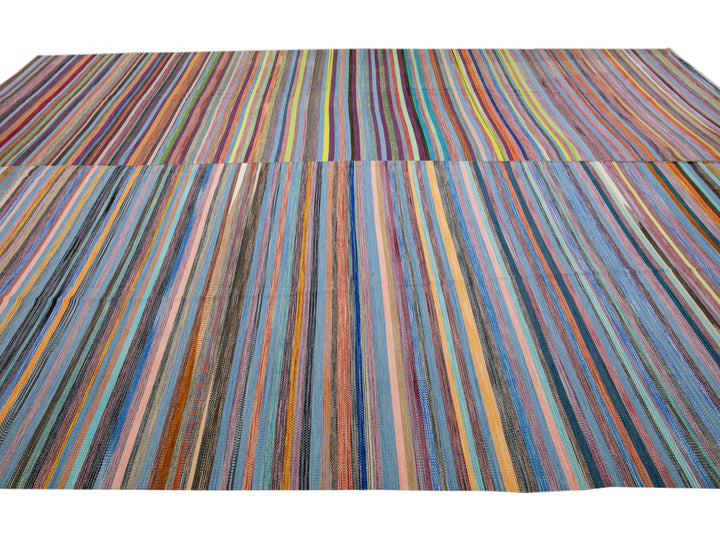 Modern Kilim Wool Rug 12 X 17