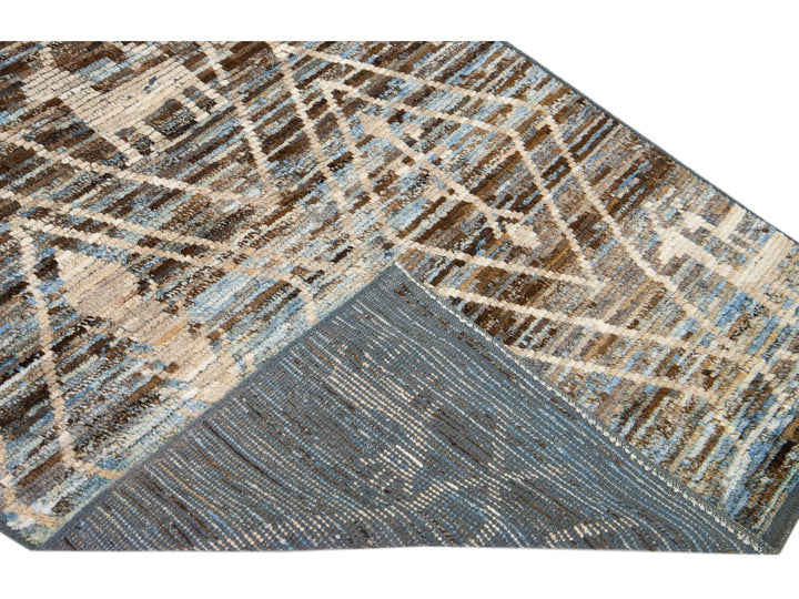 Modern Moroccan Wool Runner 4 X 19