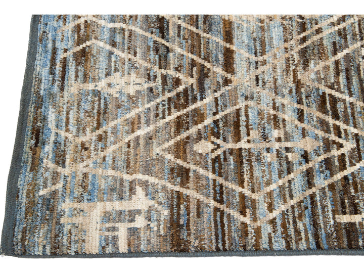 Modern Moroccan Wool Runner 4 X 19