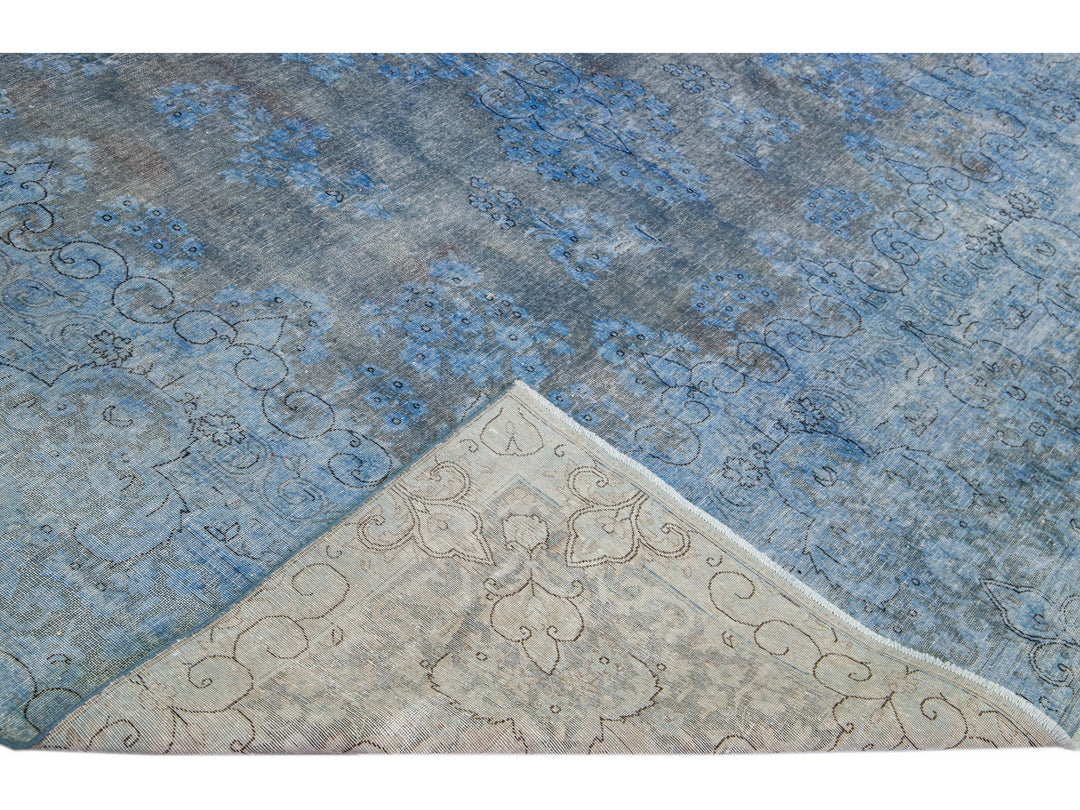 Vintage Overdyed Wool Rug 10 X 13