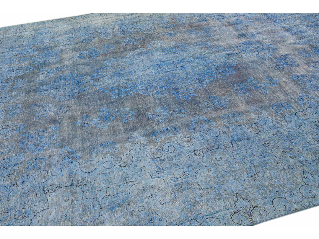 Vintage Overdyed Wool Rug 10 X 13