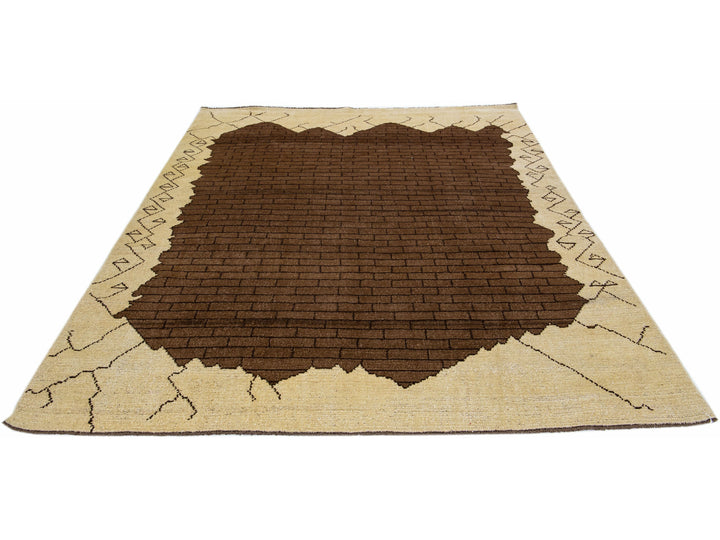 Modern Art Deco Wool Rug 7 X 9