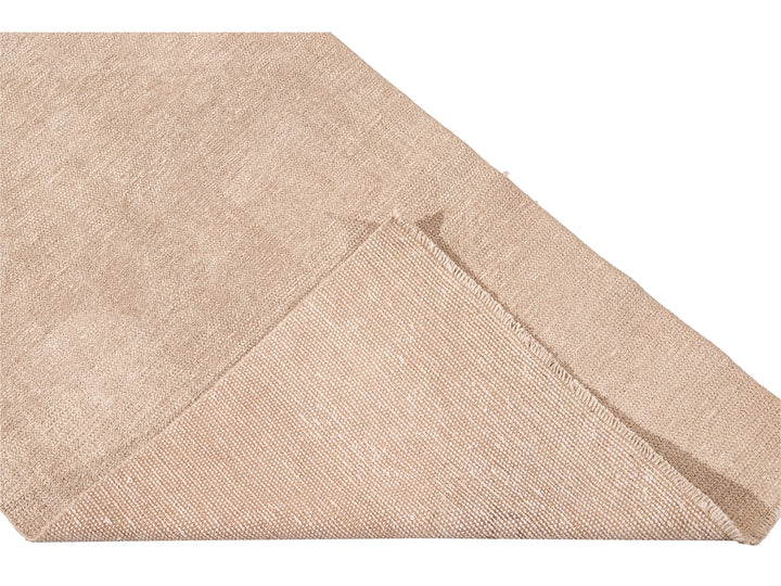 Vintage Turkish Beige Handmade Tribal Wool Runner