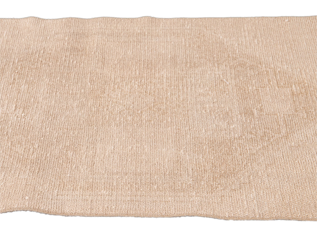Vintage Turkish Beige Handmade Tribal Wool Runner