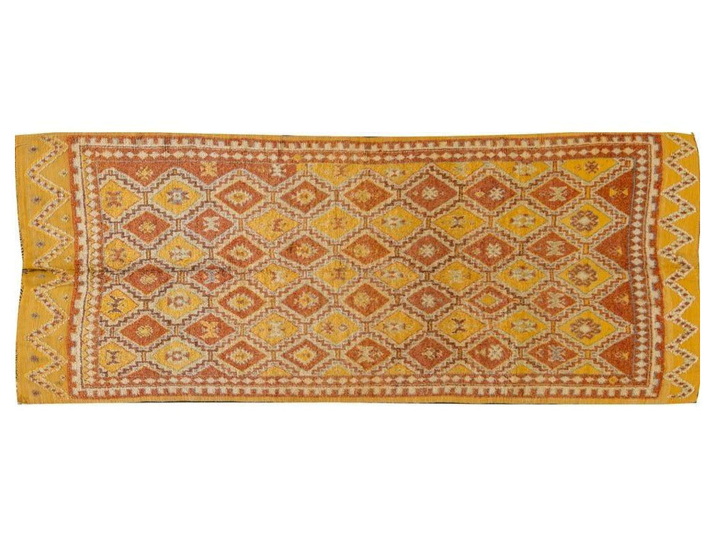 Vintage Moroccan Tribal Wool Rug 4 X 11
