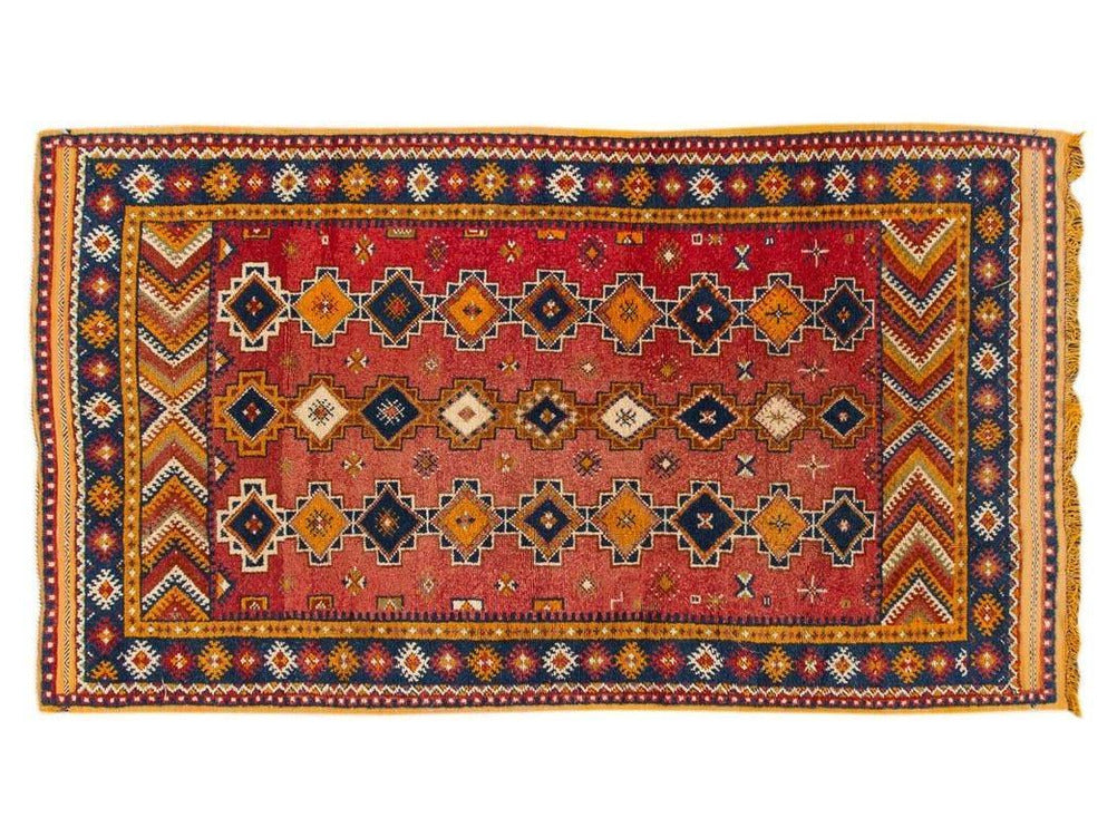 Antique Moroccan Tribal Wool Rug  5 X 8