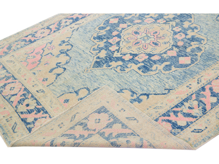 Modern Oushak Wool Runner 7 X 21