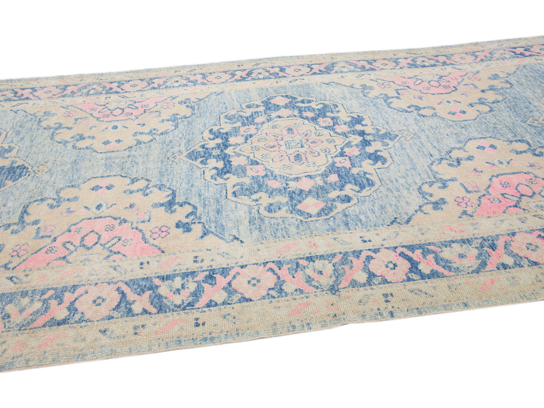 Modern Oushak Wool Runner 7 X 21