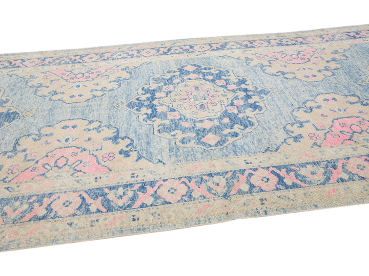 Modern Oushak Wool Runner 7 X 21
