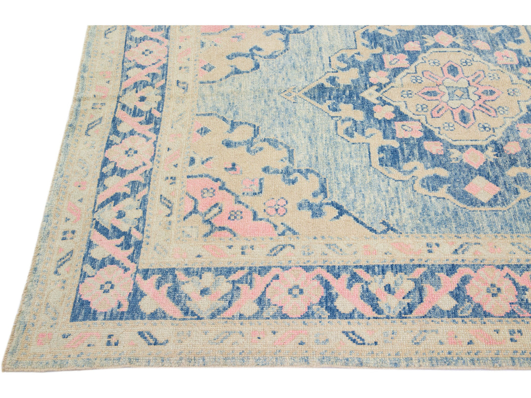 Modern Oushak Wool Runner 7 X 21