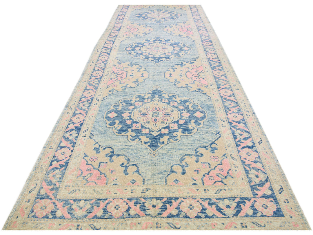 Modern Oushak Wool Runner 7 X 21