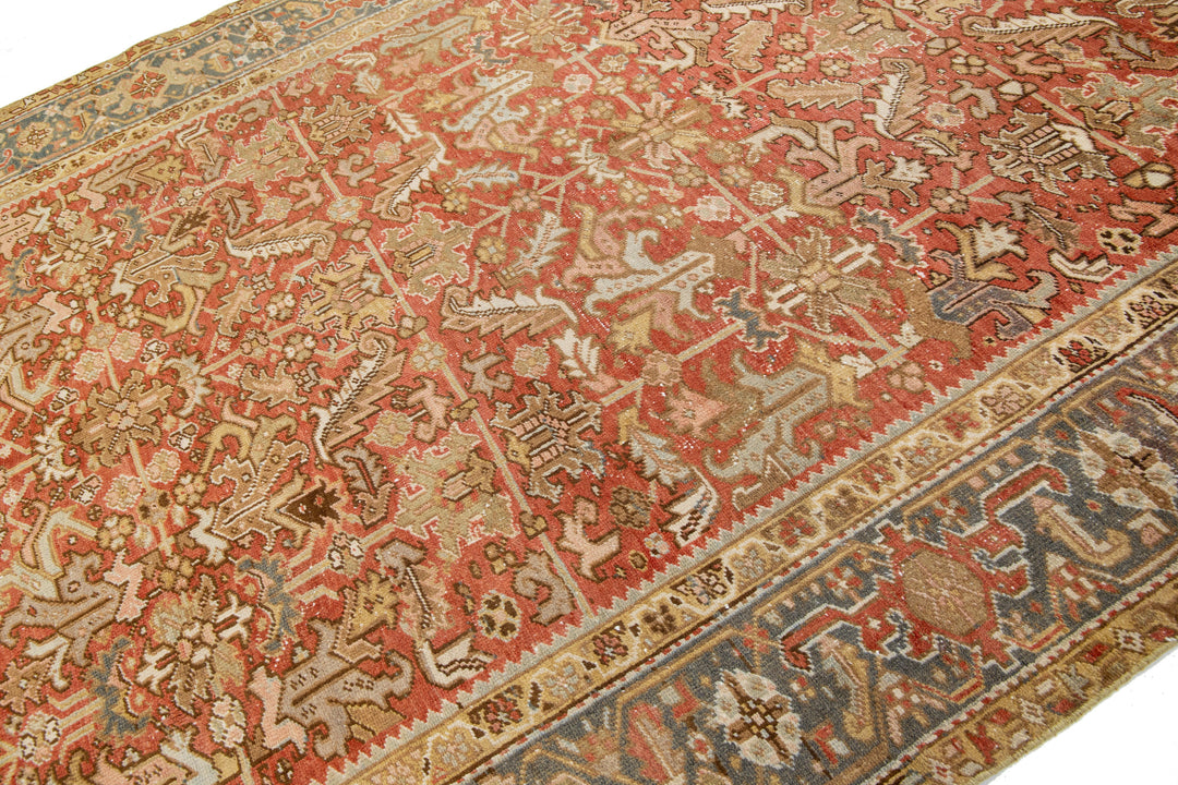 Antique Heriz Wool Rug 8 X 10