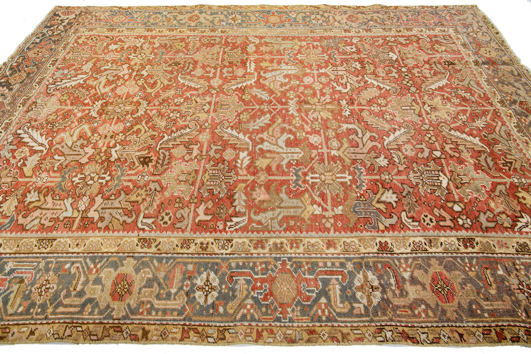 Antique Heriz Wool Rug 8 X 10