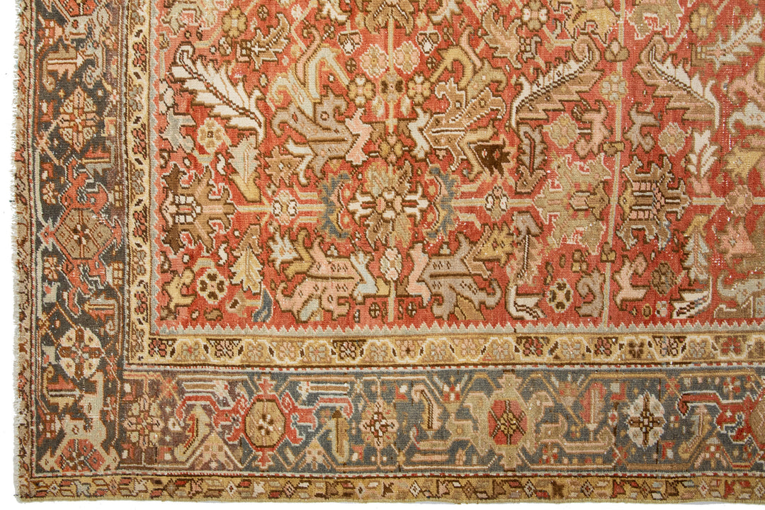Antique Heriz Wool Rug 8 X 10