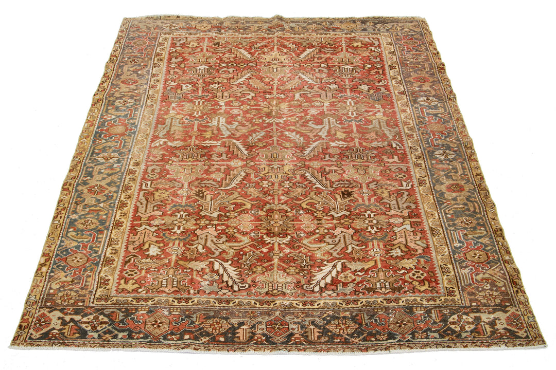 Antique Heriz Wool Rug 8 X 10