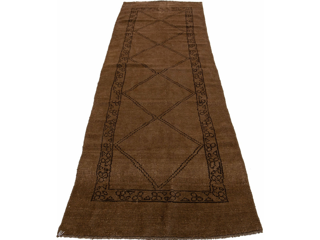 Modern Moroccan Wool Runner 3 X 12