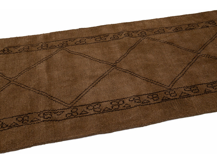 Modern Moroccan Wool Runner 3 X 12