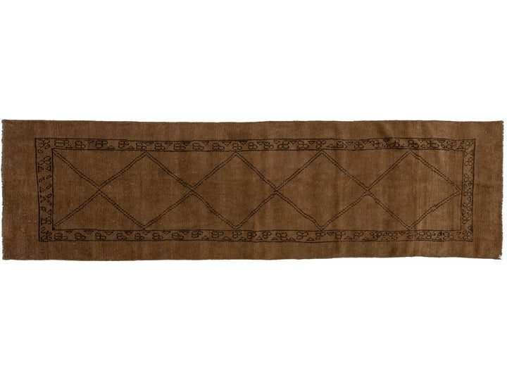 Modern Moroccan Wool Runner 3 X 12