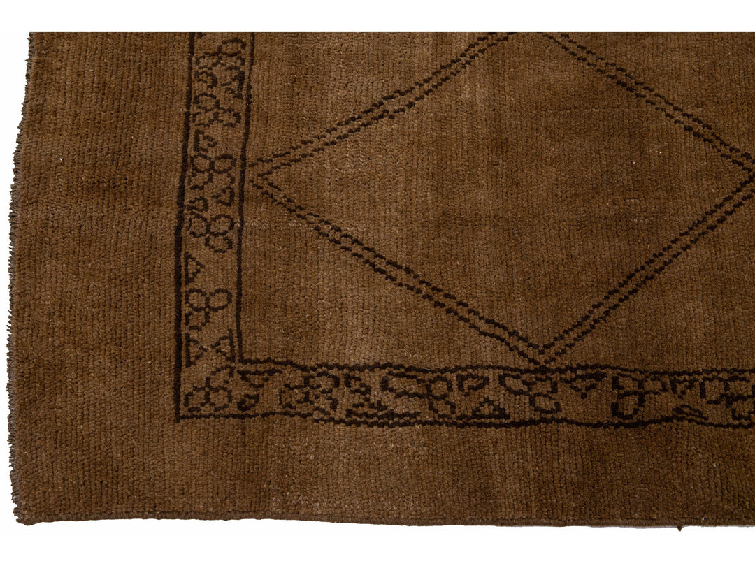 Modern Moroccan Wool Runner 3 X 12