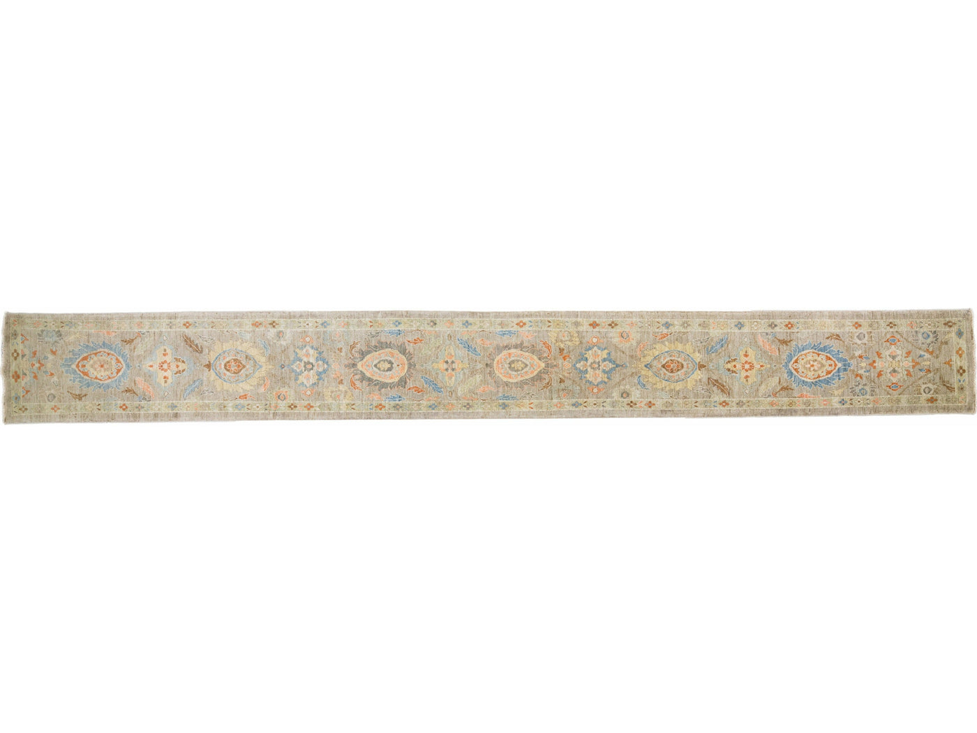 Modern Sultanabad Wool Runner 3 X 26