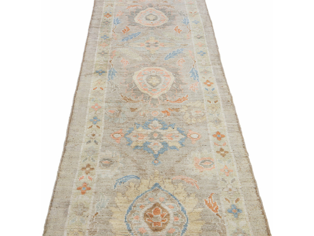 Modern Sultanabad Wool Runner 3 X 26