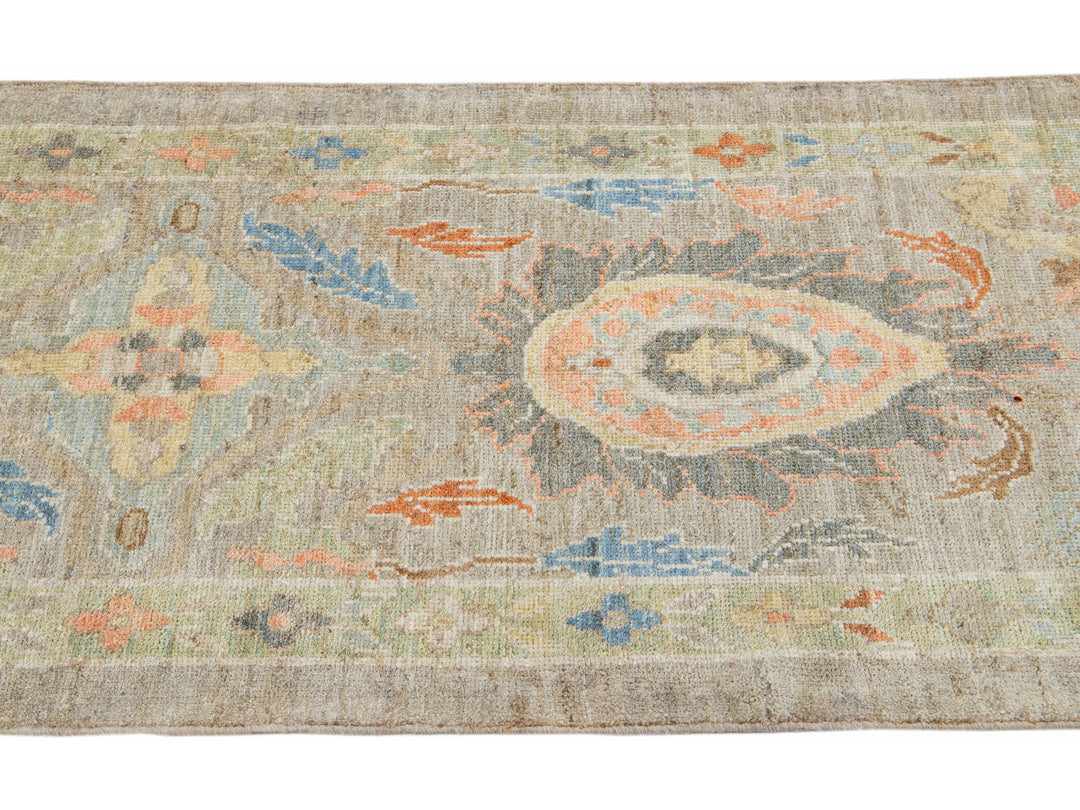Modern Sultanabad Wool Runner 3 X 26