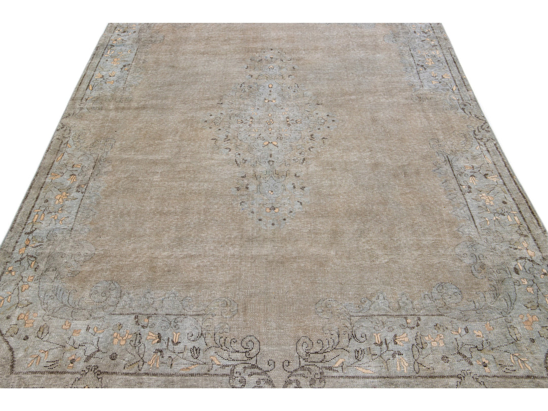 Vintage Persian Distressed Wool Rug 6 X 8