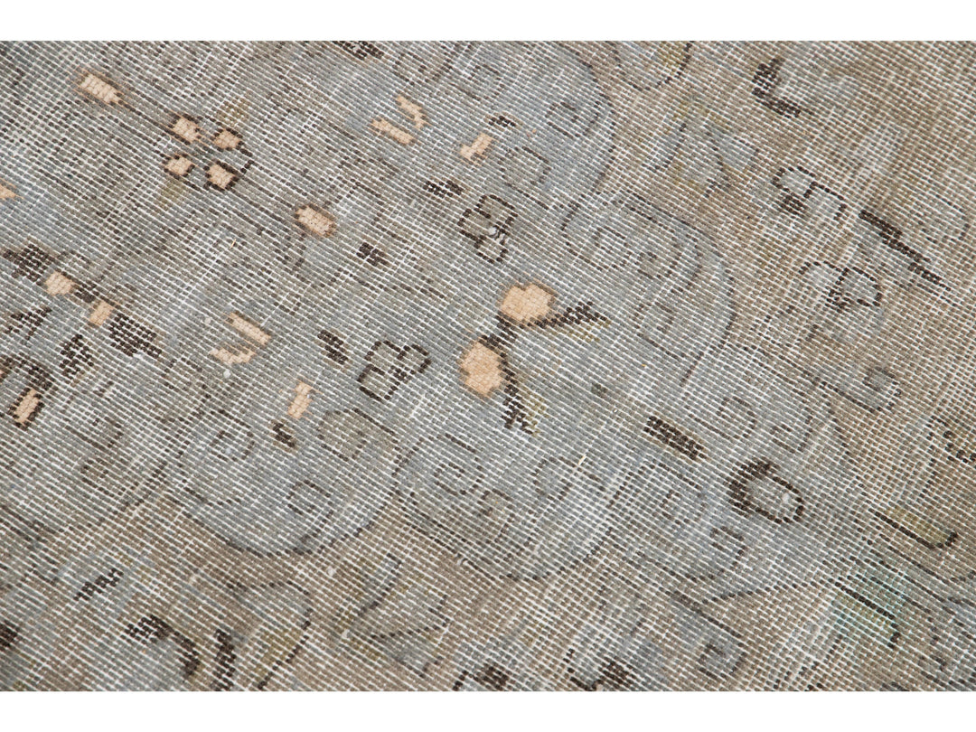 Vintage Persian Distressed Wool Rug 6 X 8