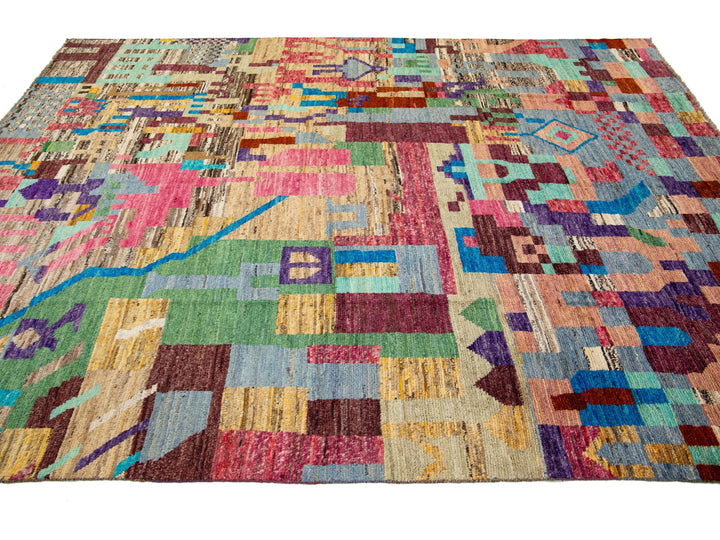 Modern Moroccan Wool Rug 7 X 10