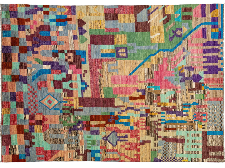 Modern Moroccan Wool Rug 7 X 10