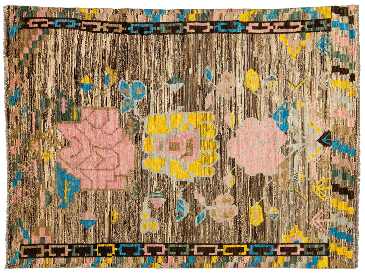 Modern Moroccan Wool Rug 6 X 8