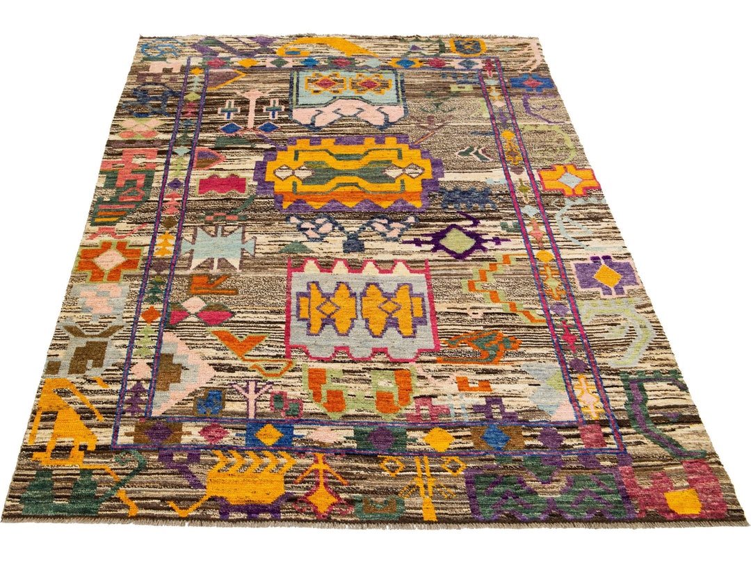 Modern Moroccan Wool Rug 6 X 8