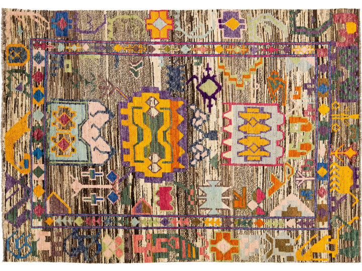 Modern Moroccan Wool Rug 6 X 8