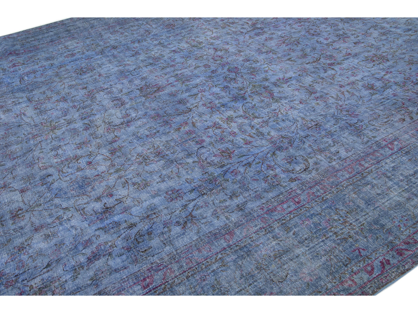 Vintage Overdyed Wool Rug 11 x 17