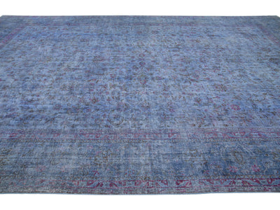 Vintage Overdyed Wool Rug 11 x 17