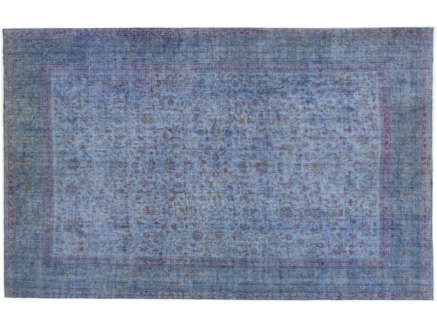 Vintage Overdyed Wool Rug 11 x 17