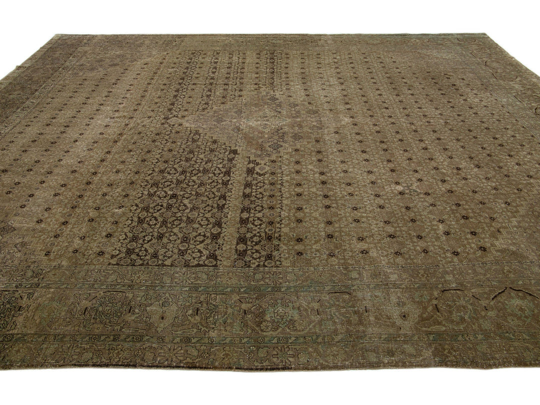 Vintage Tabriz Wool Rug 11 X 14