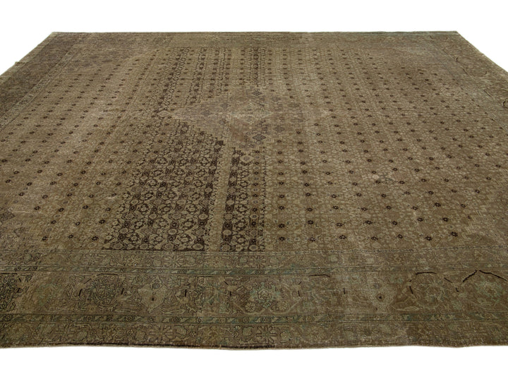 Vintage Tabriz Wool Rug 11 X 14