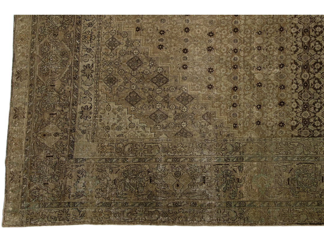 Vintage Tabriz Wool Rug 11 X 14